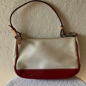 Coach: VTG (7748) Cream & Red Hamptons Demi Bag- Nautical- Top Handle